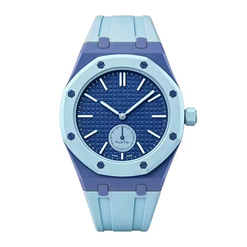 Bracelet silicone premium compatible Swatch x Audemars Piguet — coloris bleu azur