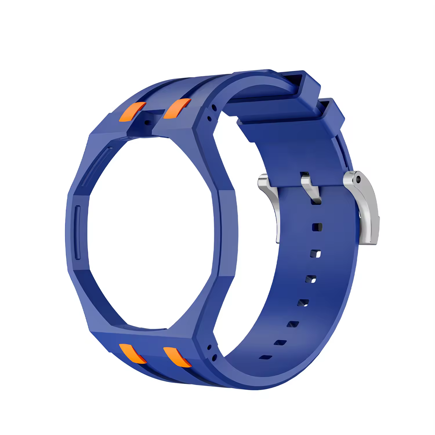 Bracelet caoutchouc montre Swatch x Audemars Piguet porté au poignet